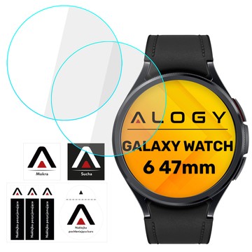 2x Tempered Glass for Samsung Galaxy Watch 6 Classic 47mm Protective for Smartwatch Alogy Screen Protector Watch