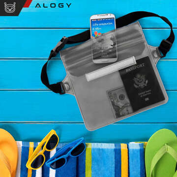 2x Waterproof case waist bag pouch phone case water resistant 21.5x23.5cm Alogy Waterproof Black