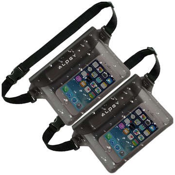 2x Waterproof case waist bag pouch phone case water resistant 21.5x23.5cm Alogy Waterproof Black