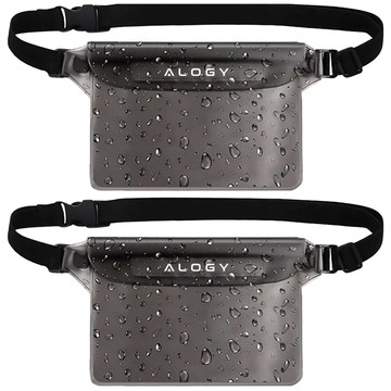 2x Waterproof case waist bag pouch phone case water resistant 21.5x23.5cm Alogy Waterproof Black