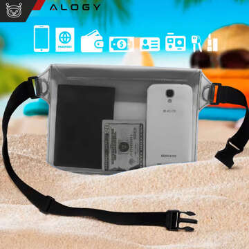 2x Waterproof case waist bag pouch phone case water resistant 21.5x23.5cm Alogy Waterproof Black