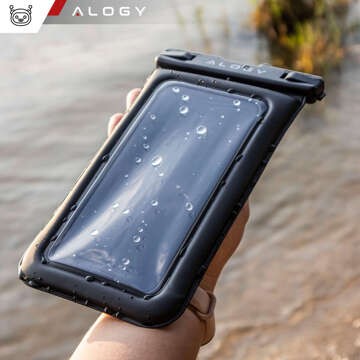 2x Waterproof case waterproof for phone up to 7.5" buoyancy for pool kayak Case water case Alogy Black