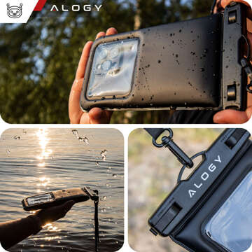 2x Waterproof case waterproof for phone up to 7.5" buoyancy for pool kayak Case water case Alogy Black