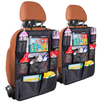 2x car organizer for car seat, backrest, car seat, Alogy protector for tablet, Black