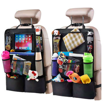 2x car organizer for car seat, backrest, car seat, Alogy protector for tablet, Black