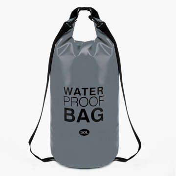 30L Water Resistant Sack Waterproof Pouch Kayak Sails Bag PVC for Sports Grey