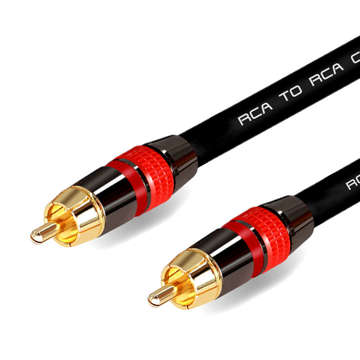 3m RCA to RCA Cable (Cinch) Cord Premium Subwoofer MOZOS Black & Red Gold Plated Plugs