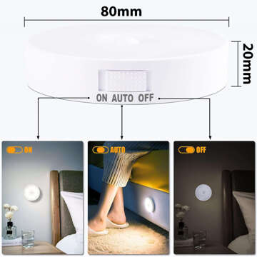 3x Lamp LED motion sensor dusk night lamp Alogy Sensor Light Wireless furniture lighting White light 6000k