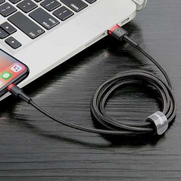 50cm Baseus Cafule Lightning USB 2.4A cable (black-red)