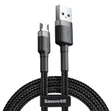 50cm Baseus Cafule USB to micro USB cable QC 3.0 2.4A Gray and black