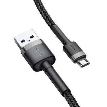 50cm Baseus Cafule USB to micro USB cable QC 3.0 2.4A Gray and black