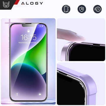 9H tempered glass for iPhone 15 / 15 Pro with Alogy Screen Protector PRO