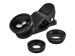 A set of 3 lenses for the phone macro fish eye wide black