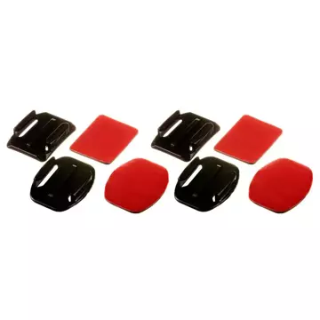 A set of flat and rounded mounting bases for GoPro, DJI Osmo Action, EKEN, SJCam, Insta360 sports cameras with 3M tapes - 2 pieces