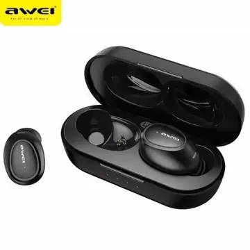 AWEI Bluetooth 5.0 Earphones T16 TWS Docking Station black/black