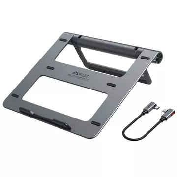 Acefast E5 Plus HUB laptop stand USB-C 2x USB-A 3.2 TF SD HDMI RJ45 100W - gray