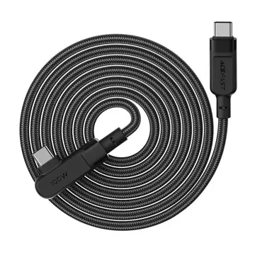 Acefast angled cable USB Type C - USB Type C 2m, 100W (20V/5A) gray (C5-03 deep space gray)