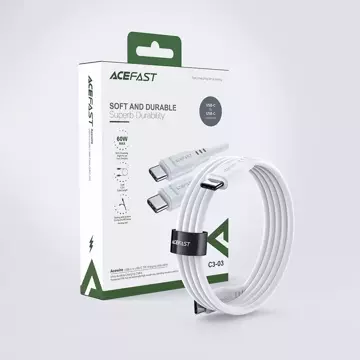 Acefast cable USB Type C - USB Type C 1.2m, 60W (20V/3A) white (C3-03 white)