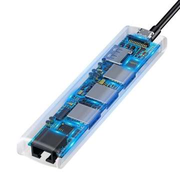 Adapter HUB 6w1 Baseus USB-C na 3x USB 3.0   HDMI   RJ45   USB-C PD
