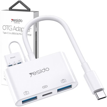 Adapter OTG HUB USB-C Type C na USB-C   2x USB 2.0 Plug