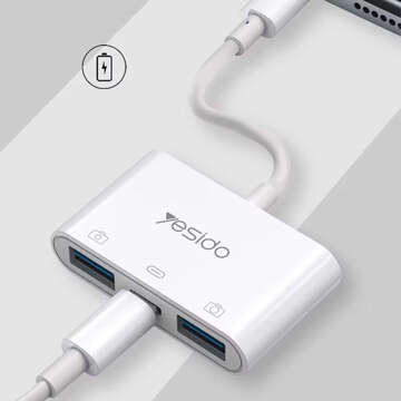 Adapter OTG HUB USB-C Type C na USB-C   2x USB 2.0 Plug