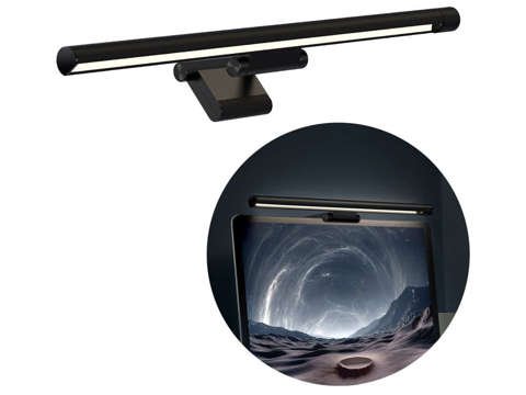 Adjustable LED lamp for the Baseus I-Wok Pro computer monitor with clip Black