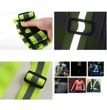 Adjustable reflective harness reflective vest for bike motorbike running yellow