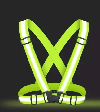 Adjustable reflective harness reflective vest for bike motorbike running yellow