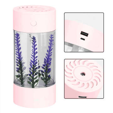 Air humidifier Diffuser of a delicate mist decorative Lavender lavender Pink