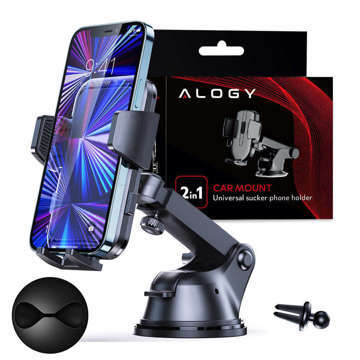 Alogy 2-in-1 car phone holder for windshield for dashboard grille Organizer