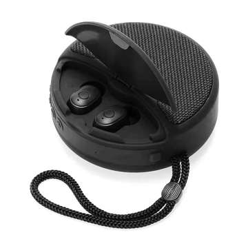 Alogy 2in1 TWS Music Set Portable Wireless Speaker Bluetooth BT Headphones Waterproof Black