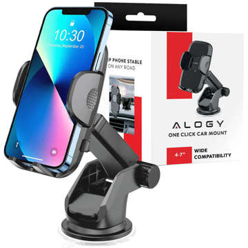 Alogy 2in1 car holder for 6.5" phone gravitational for windshield, dashboard, grille Easy One Touch Organizer