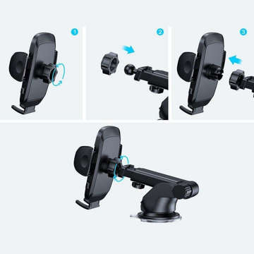 Alogy 2in1 car holder for 6.5" phone gravitational for windshield, dashboard, grille Easy One Touch Organizer