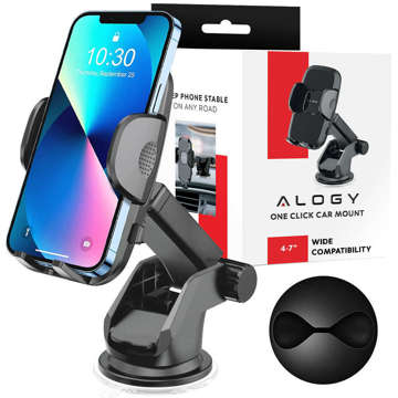 Alogy 2in1 car holder for 6.5" phone gravitational for windshield, dashboard, grille Easy One Touch Organizer