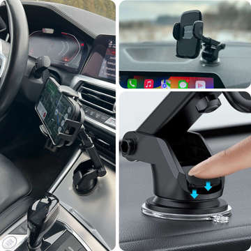 Alogy 2in1 car holder for 6.5" phone gravitational for windshield, dashboard, grille Easy One Touch Organizer