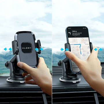 Alogy 2in1 car holder for 6.5" phone gravitational for windshield, dashboard, grille Easy One Touch Organizer