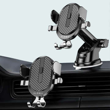 Alogy 2in1 car holder for 6.5" phone gravitational for windshield, dashboard, grille Easy One Touch Organizer