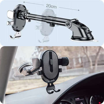 Alogy 2in1 car holder for 6.5" phone gravitational for windshield, dashboard, grille Easy One Touch Organizer