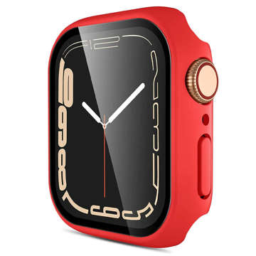 Alogy 2in1 case with glass overlay for Apple Watch 7 41mm Red