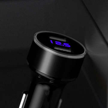 Alogy 2x USB car charger with LED display Black