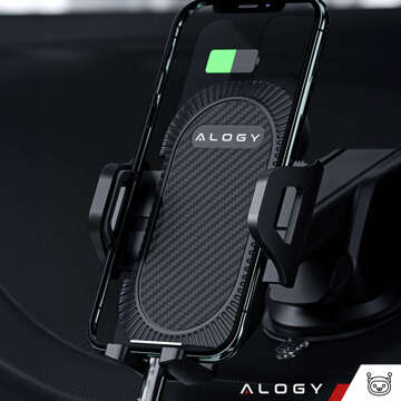 Alogy 3-in-1 car phone holder for the windshield for the dashboard grille Black