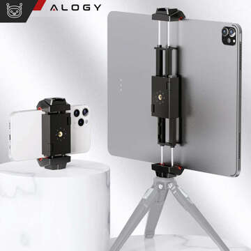 Alogy 360 Rotation Phone Tablet Holder for Tripod Stand 1/4 Inch Cold Shoe Black