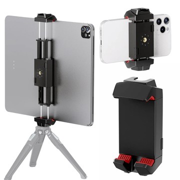 Alogy 360 Rotation Phone Tablet Holder for Tripod Stand 1/4 Inch Cold Shoe Black