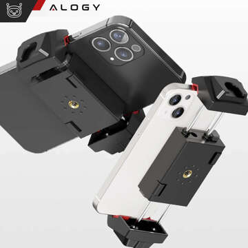 Alogy 360 Rotation Phone Tablet Holder for Tripod Stand 1/4 Inch Cold Shoe Black