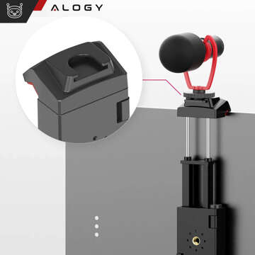 Alogy 360 Rotation Phone Tablet Holder for Tripod Stand 1/4 Inch Cold Shoe Black