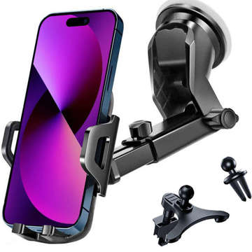 Alogy 3in1 Car Phone Holder for Car Windshield Grille Cockpit Black