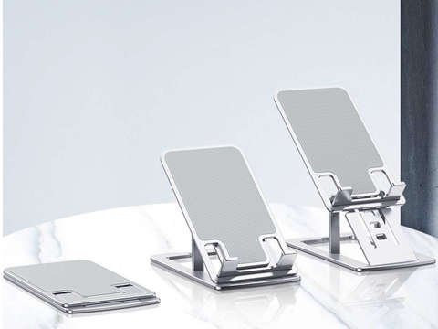 Alogy Adjustable Phone Stand Foldable Desk Stand Silver