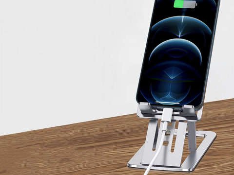 Alogy Adjustable Phone Stand Foldable Desk Stand Silver