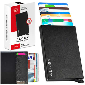 Alogy Anti-Theft Wallet RFID Smart Card Holder Black