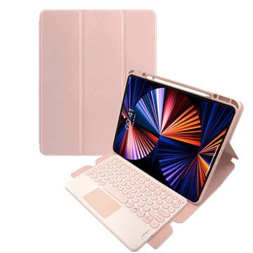 Alogy Bluetooth Keyboard Touchpad 4in1 Magnetic Pencil Case for Apple iPad Pro 12.9 2021 Pink